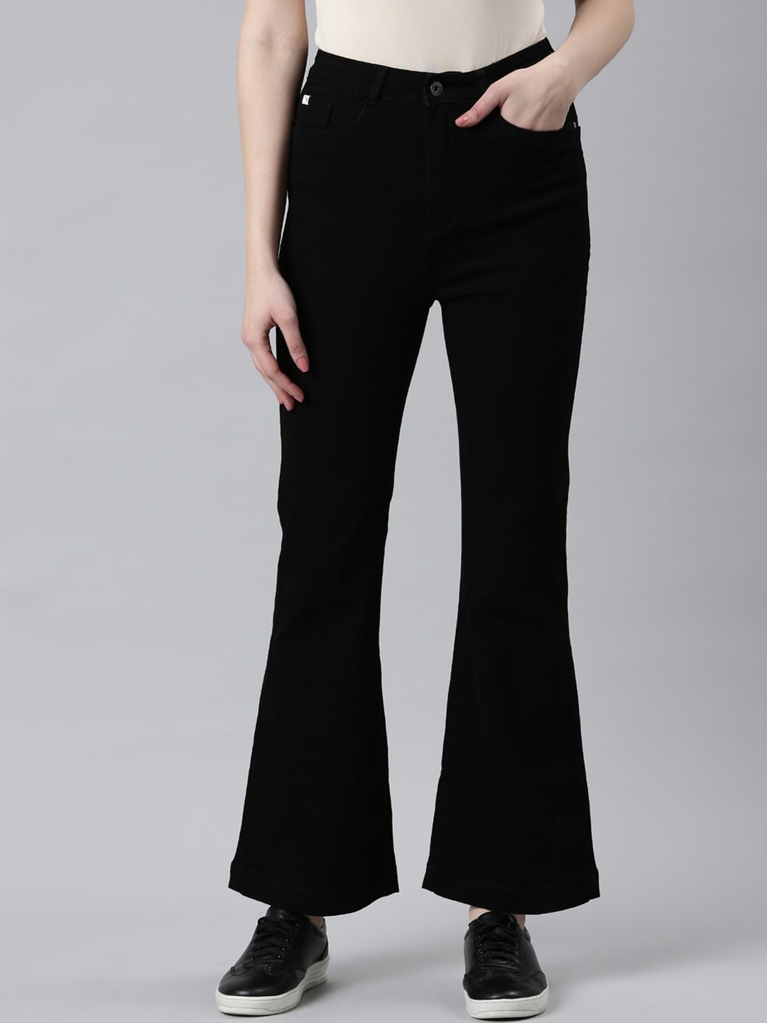 

SHOWOFF Women Jean Mid-Rise Clean Look Stretchable Jeans, Black