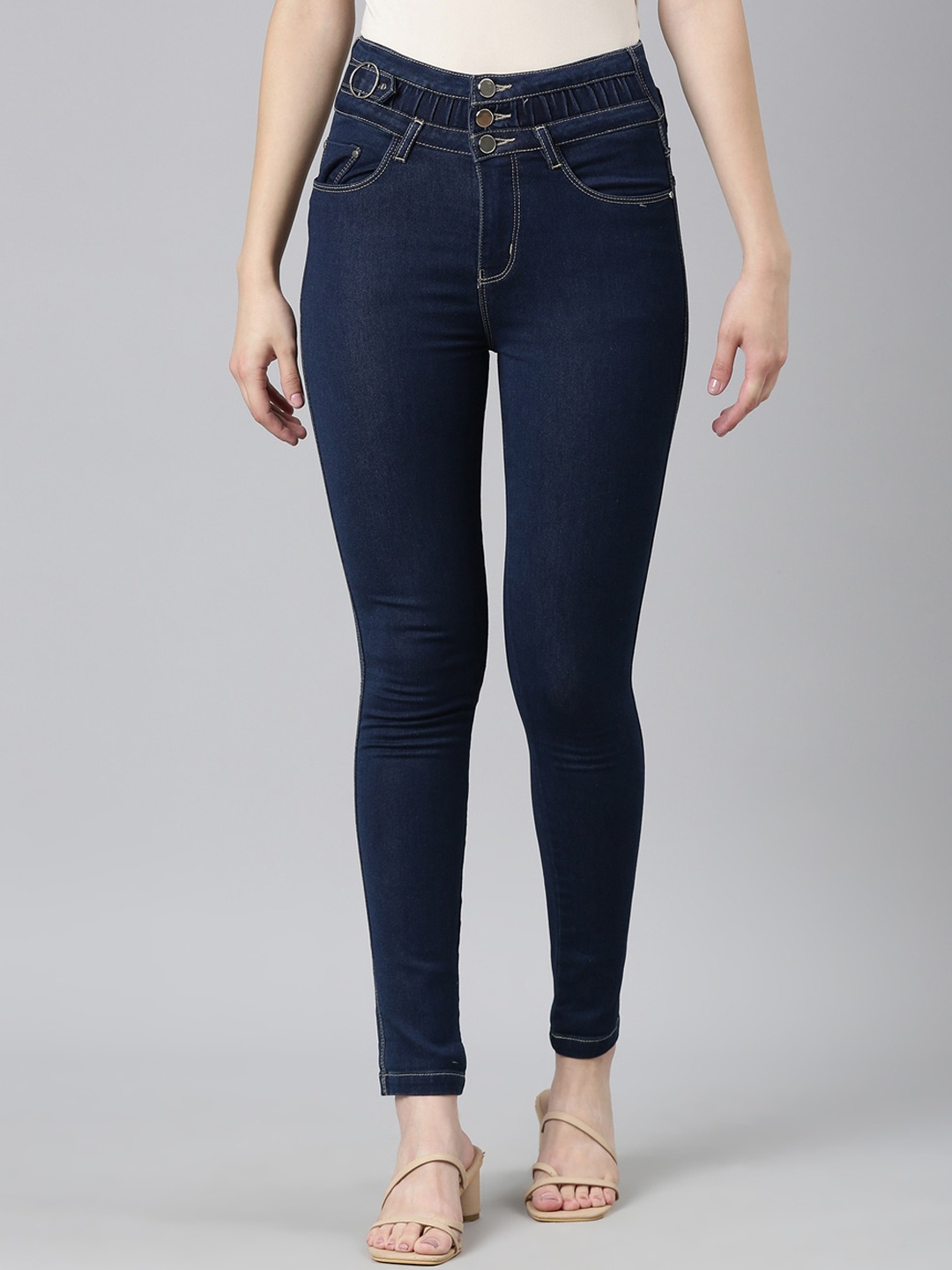 

SHOWOFF Women Jean Skinny Fit High-Rise Stretchable Jeans, Navy blue