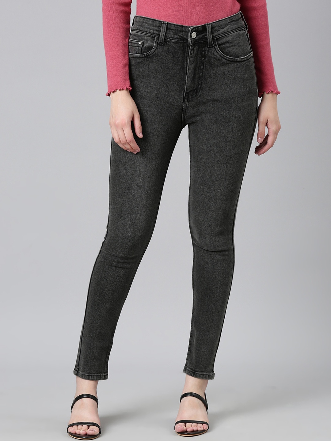 

SHOWOFF Mid Rise Jean Skinny Fit Clean Look Stretchable Jeans, Grey