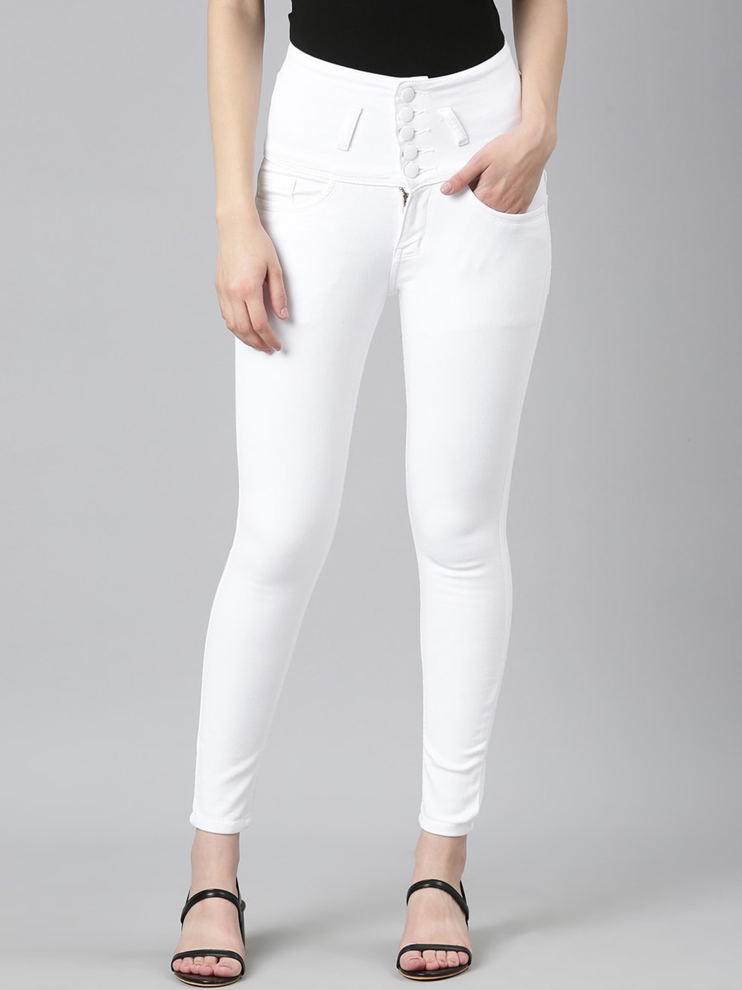 

SHOWOFF Women Jean Slim Fit Acid Wash Clean Look Stretchable Jeans, White
