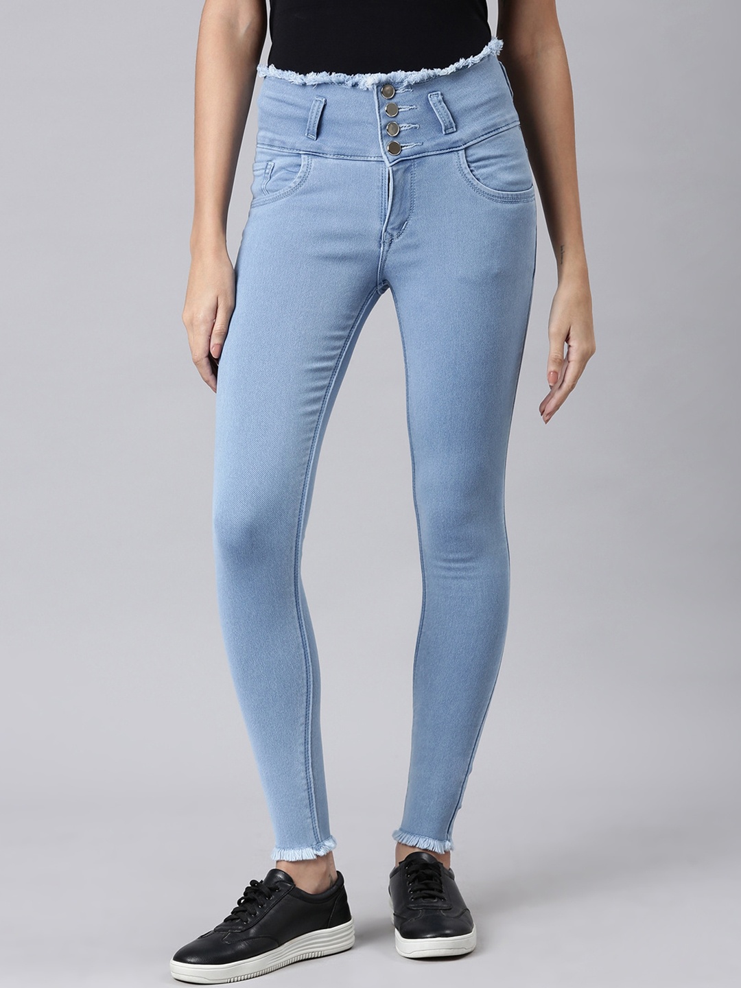 

SHOWOFF Women Jean Skinny Fit Acid Wash Stretchable Clean Look Jeans, Blue