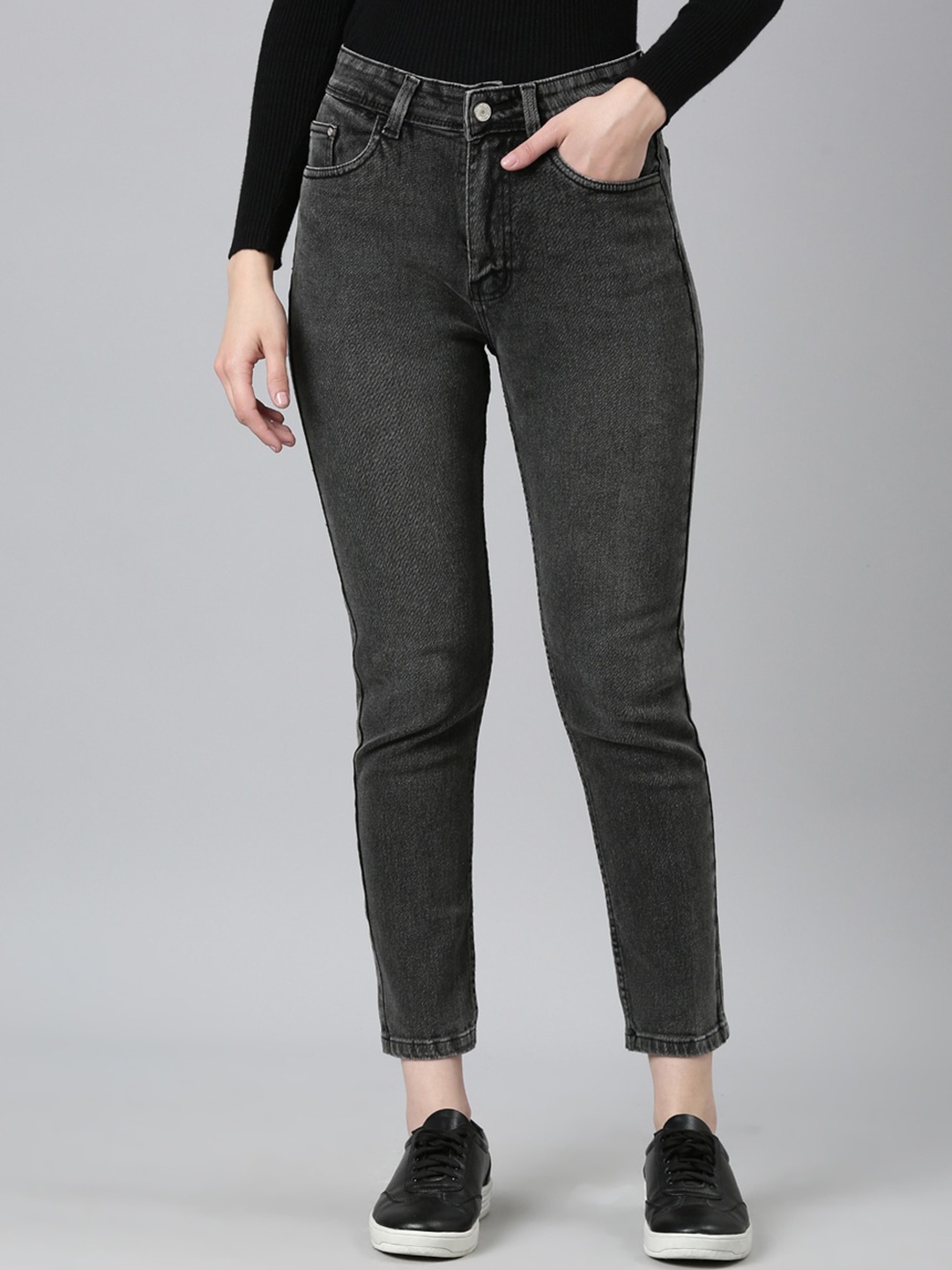 

SHOWOFF Women Jean Slim Fit Clean Look Acid Wash Stretchable Jeans, Grey