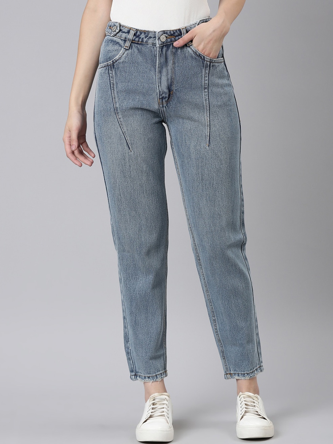 

SHOWOFF Women Mid Rise Jean Clean Look Heavy Fade Stretchable Jeans, Blue