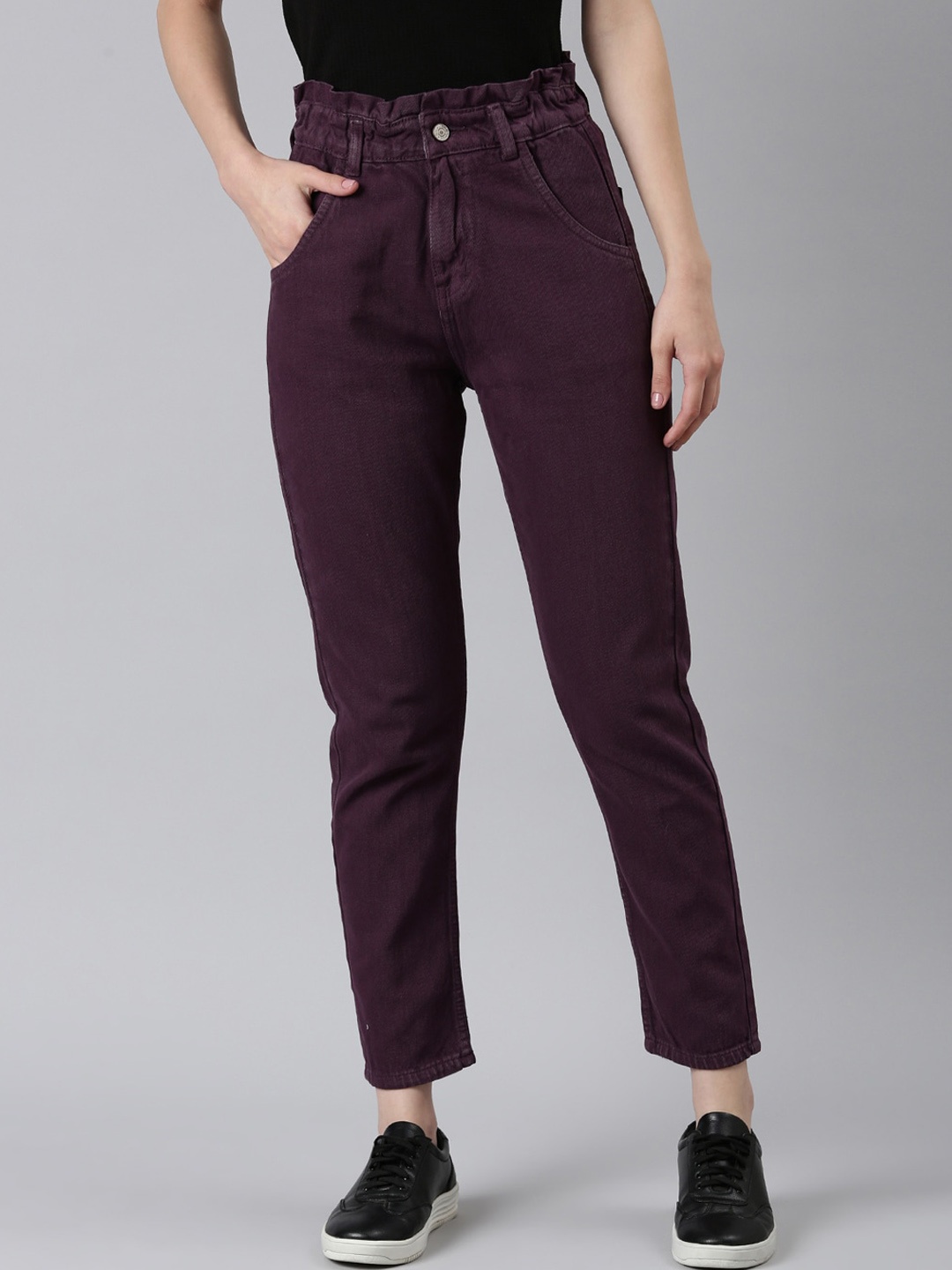 SHOWOFF Women High Rise Jean Clean Look Jeans, Purple