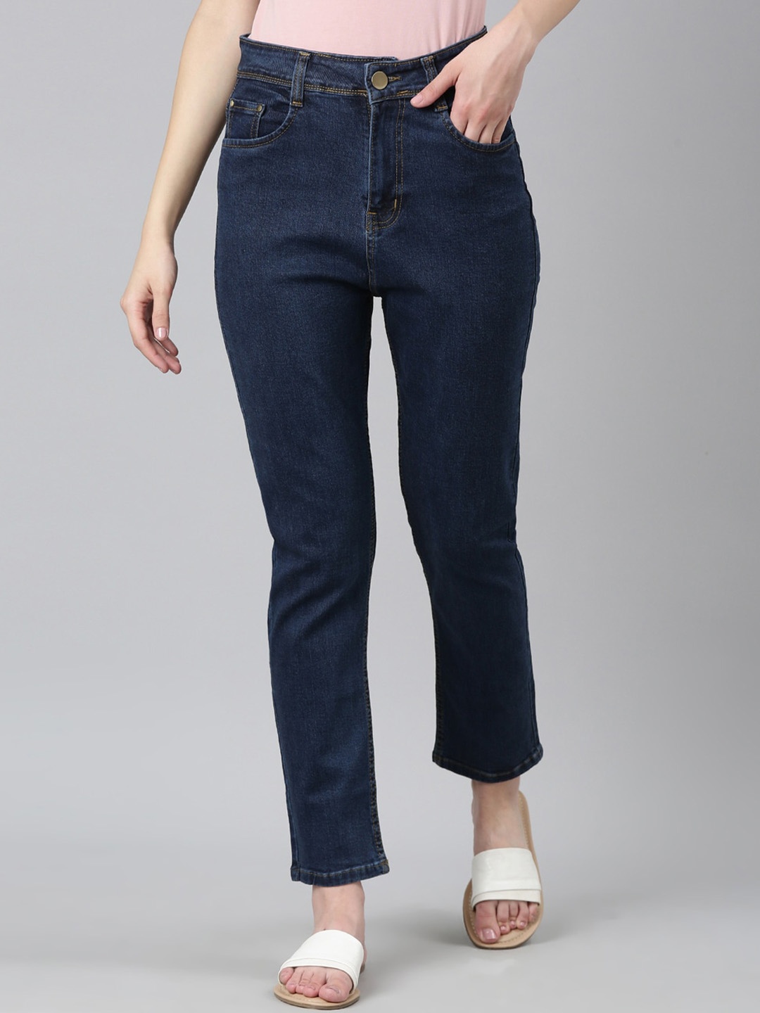 

SHOWOFF Women Regular Fit Jean Acid Wash Stretchable Jeans, Navy blue