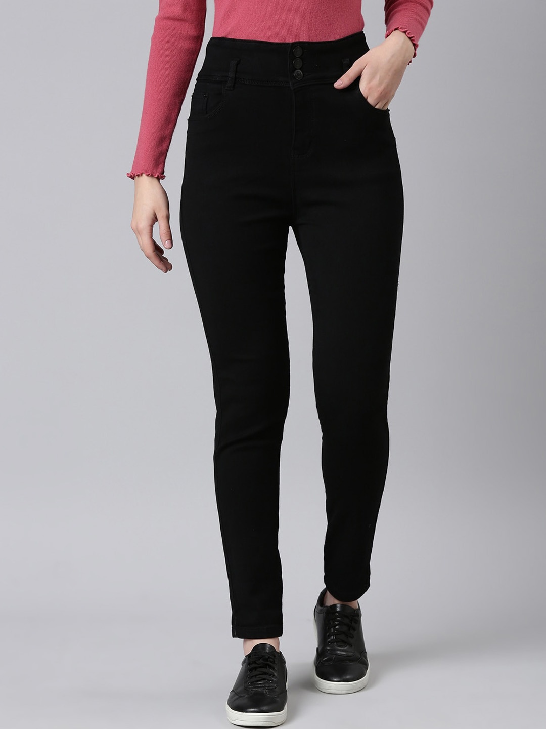 

SHOWOFF Women Jean Skinny Fit Clean Look Stretchable Jeans, Black