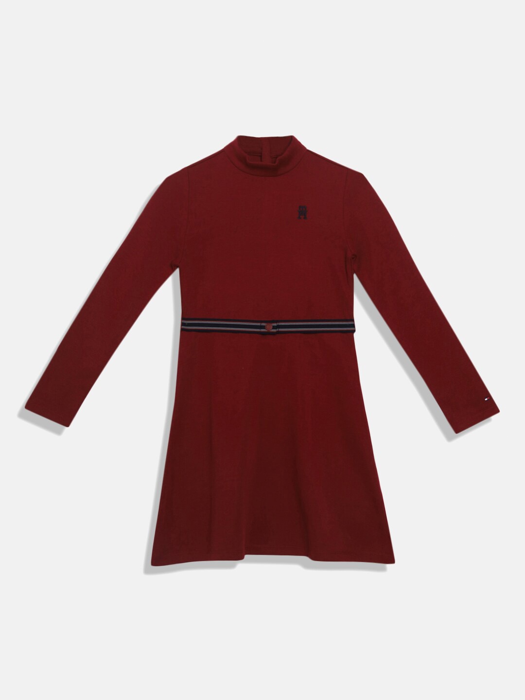 

Tommy Hilfiger Girls High Neck A-Line Dress, Maroon