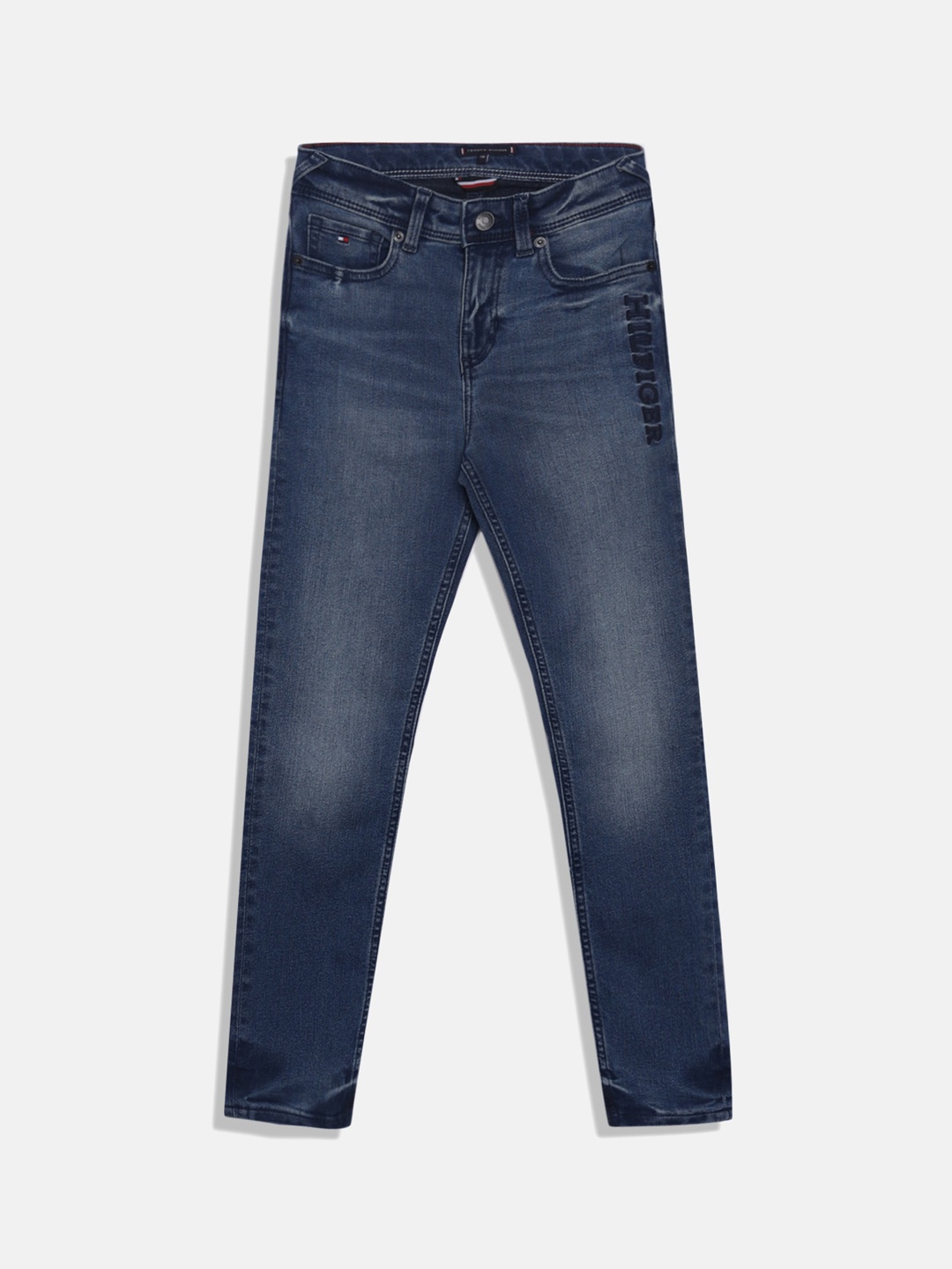 

Tommy Hilfiger Boys Heavy Fade Mid-Rise Stretchable Jeans, Navy blue