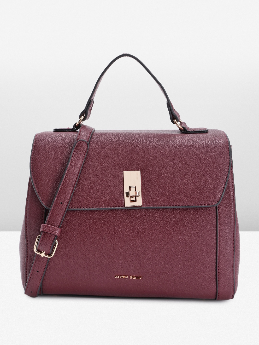 

Allen Solly Women Solid Satchel, Burgundy