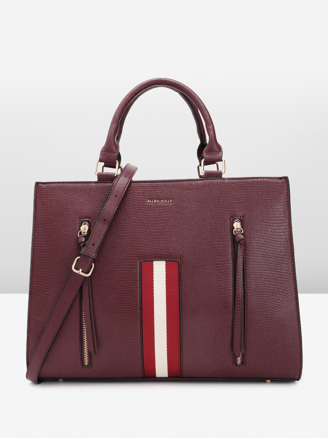 

Allen Solly Women Textured Handheld Bag, Burgundy