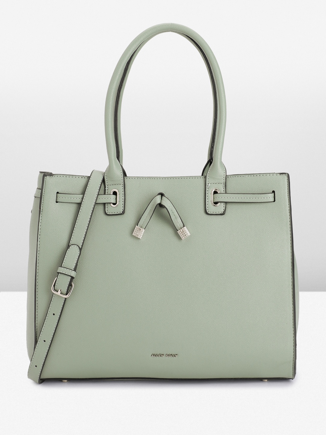 

Allen Solly Abstract Textured Structured Handheld Bag, Sea green