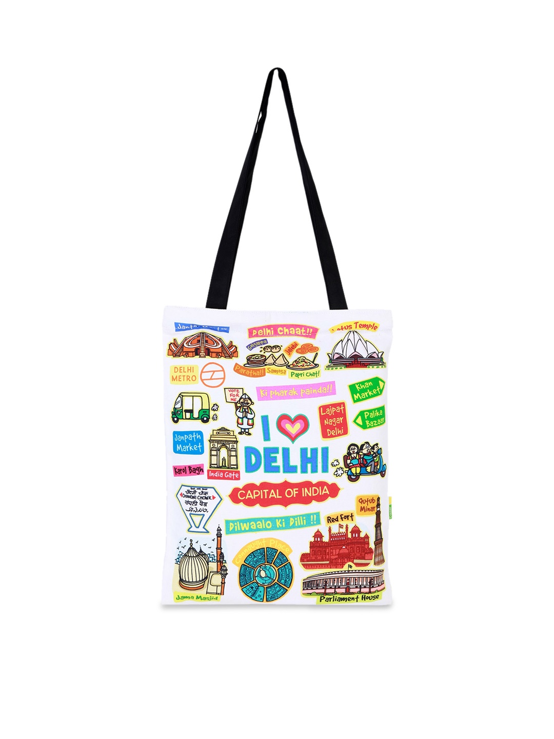 

Eco Corner Printed Shopper Tote Bag, White