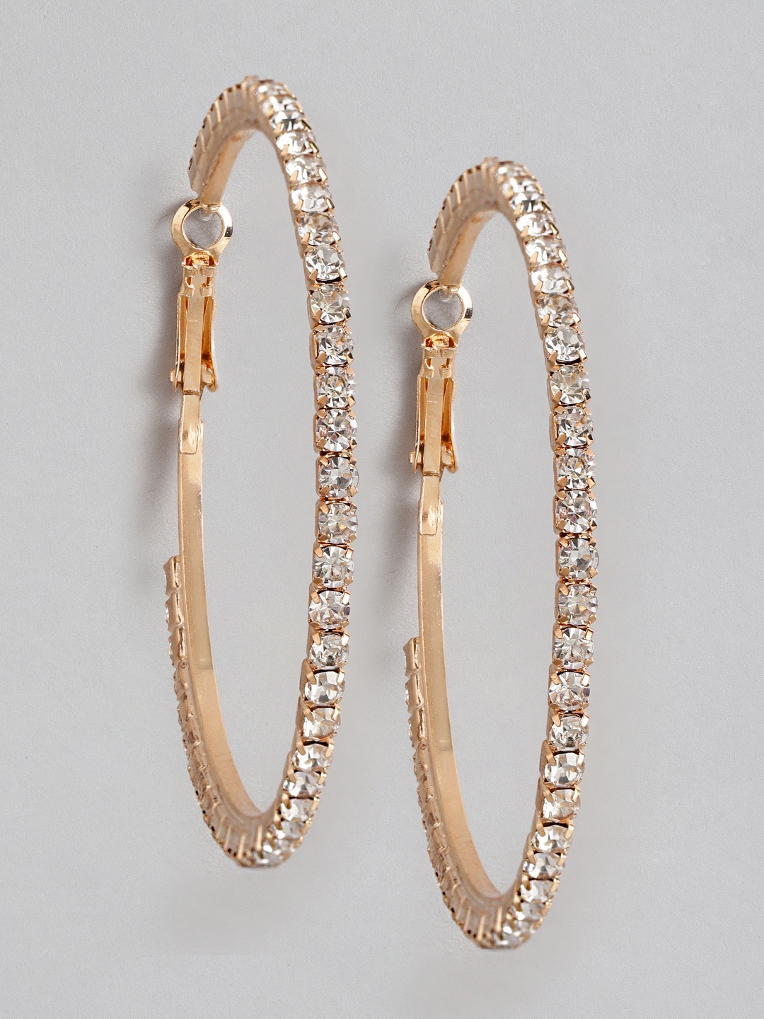 

DressBerry Stone-Studded Circular Hoop Earrings, Gold