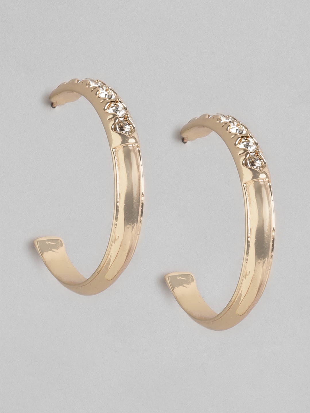 

DressBerry Gold-Toned Circular Half Hoop Earrings