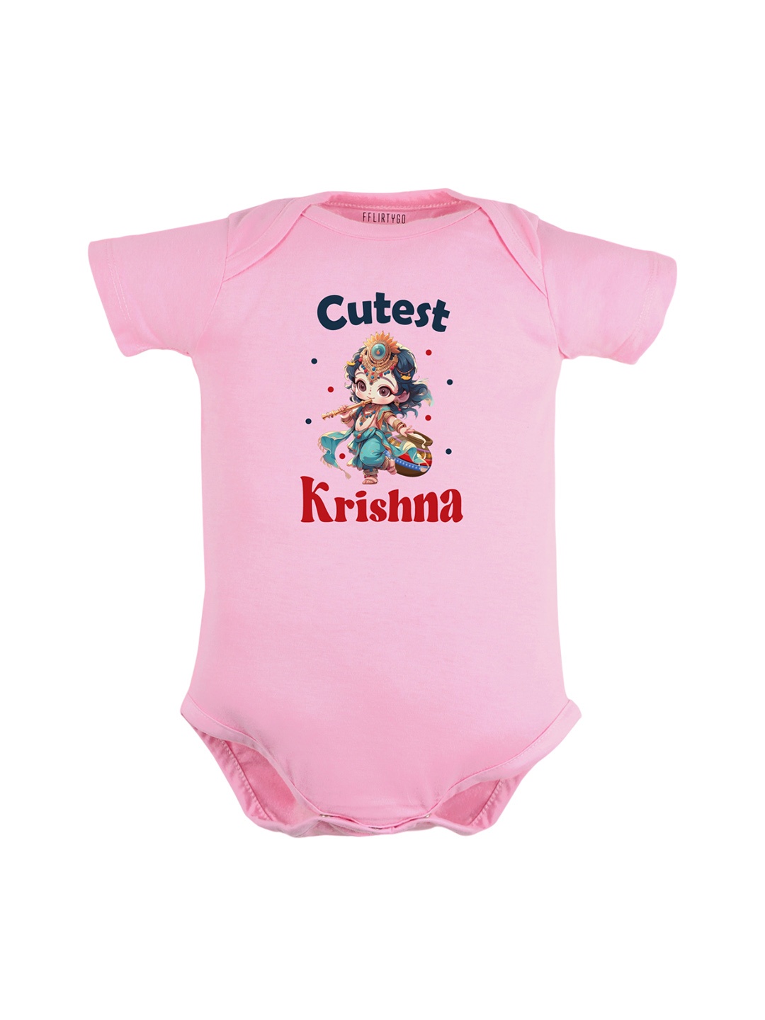 

FFLIRTYGO Infant Janmastami-Printed Pure-Cotton Bodysuit, Pink