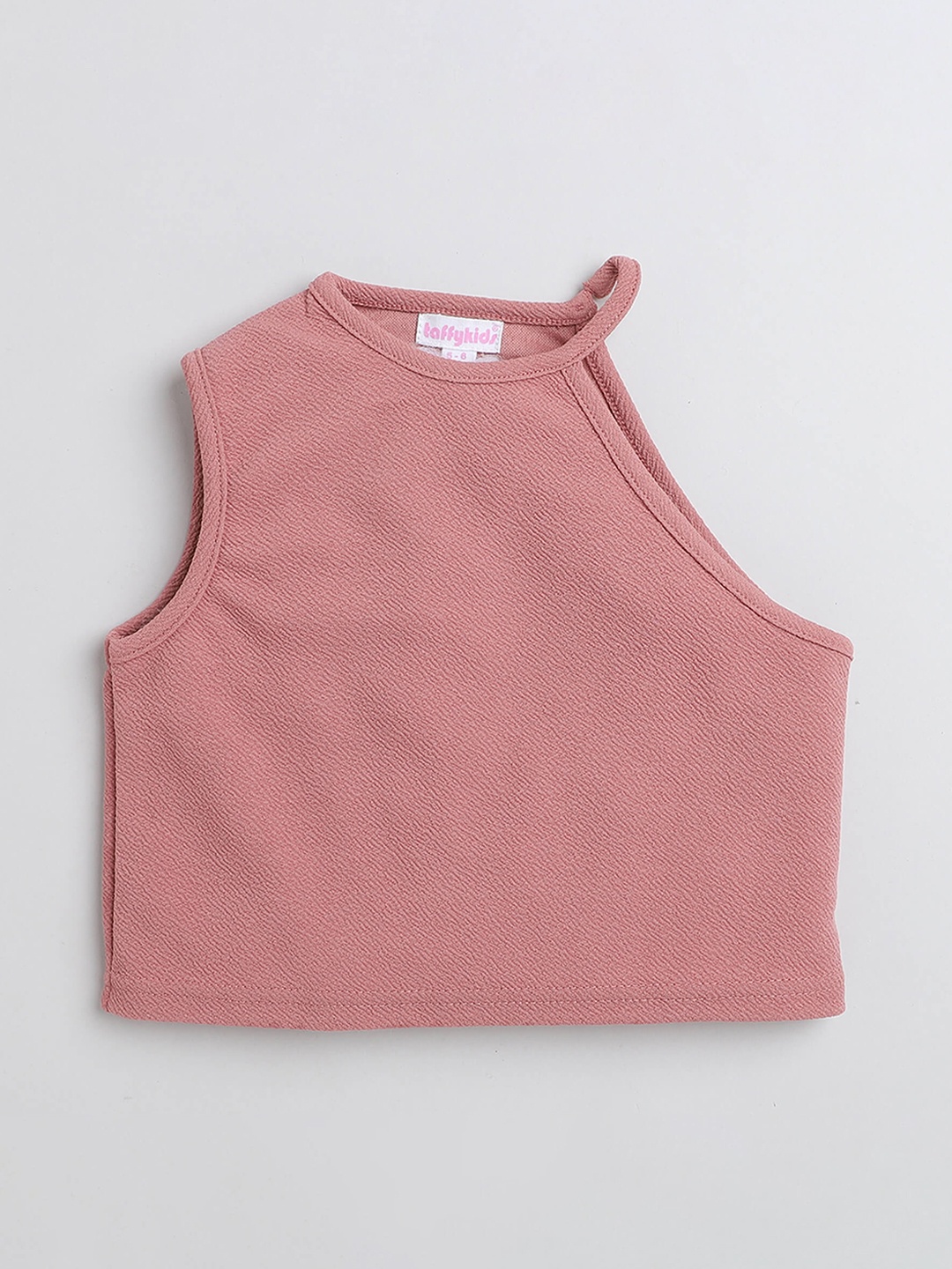 

taffykids Girls One Shoulder Regular Crop Top, Pink