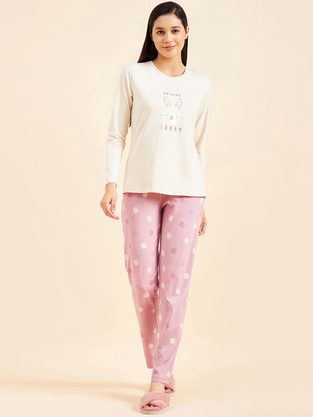 

Sweet Dreams Longline Top With Pyjamas, Beige