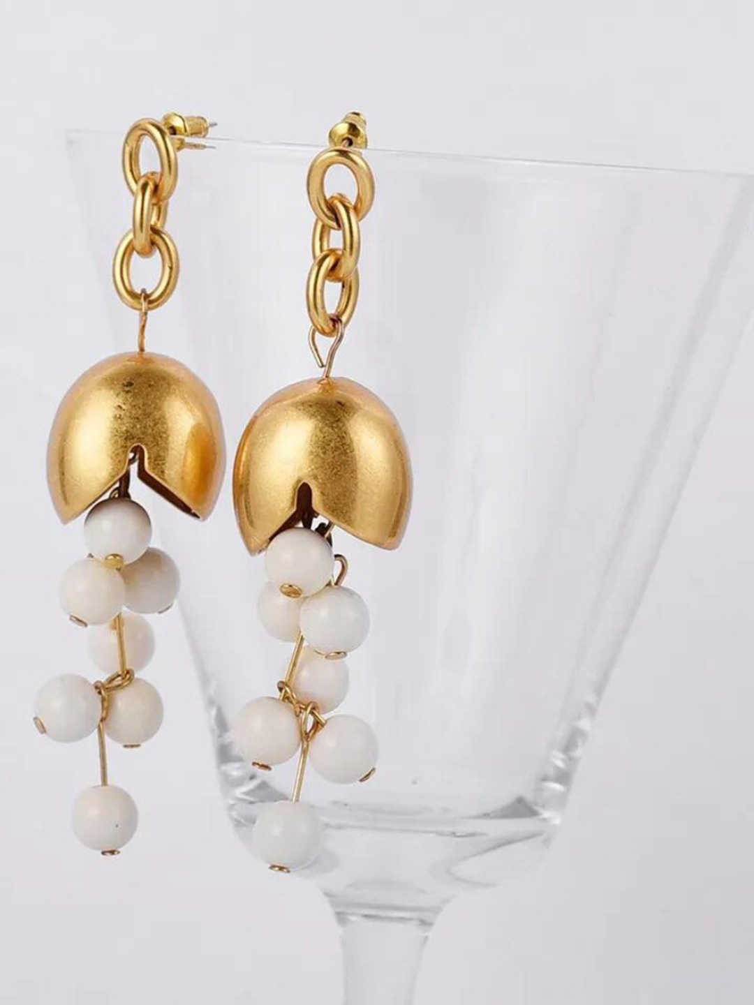 

CHOKORE Gold-Plated Contemporary Drop Earrings