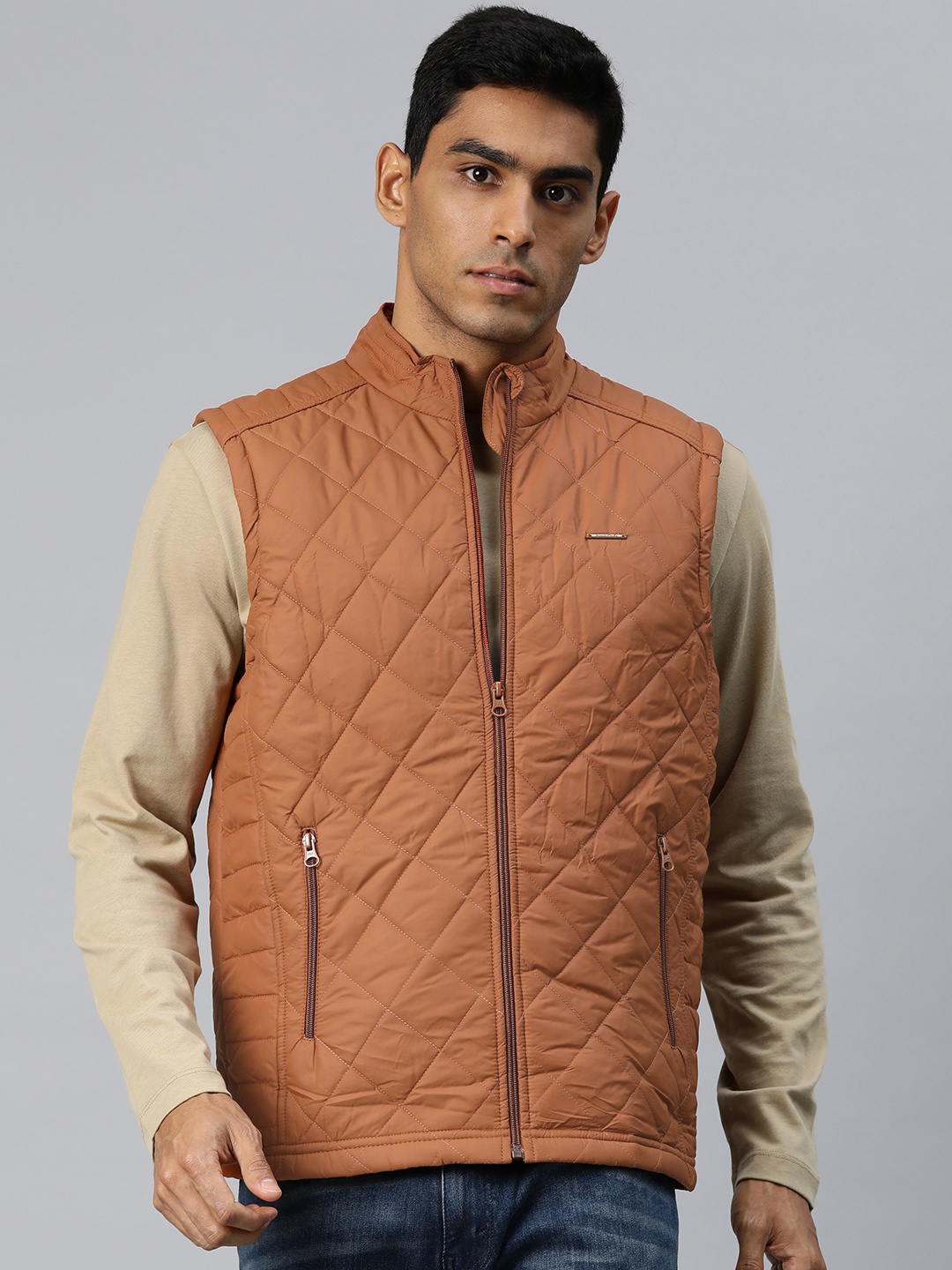 

Pierre Carlo Men Quilted Jacket, Tan