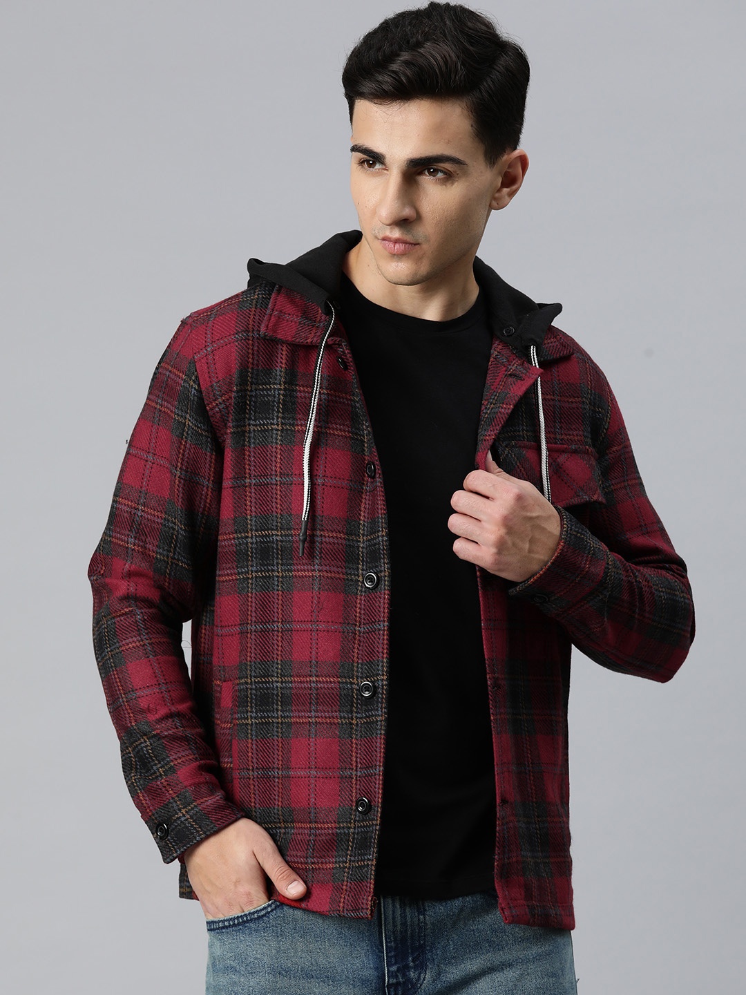 

Pierre Carlo Men Checked Tailored Jacket, Red