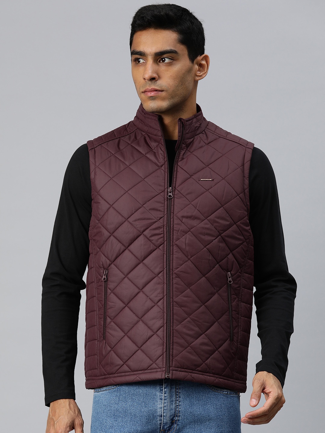 

Pierre Carlo Men Quilted Jacket, Burgundy