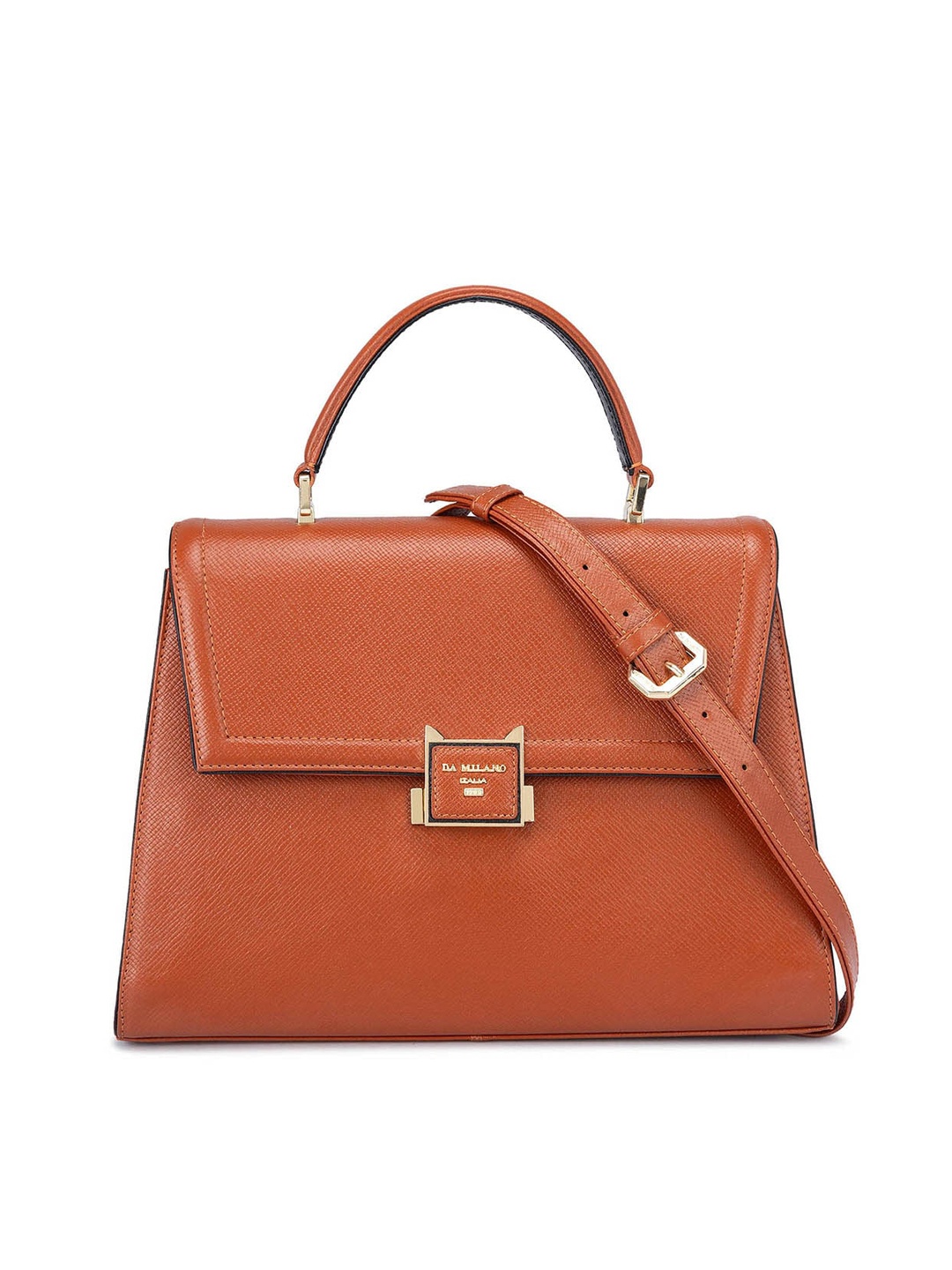 

Da Milano Leather Oversized Handheld Bag, Brown