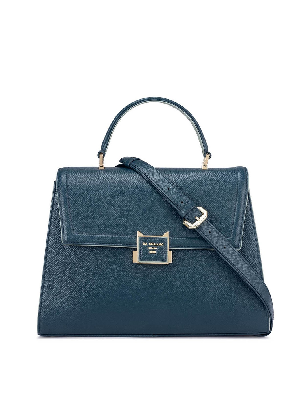 

Da Milano Leather Structured Handheld Bag, Blue