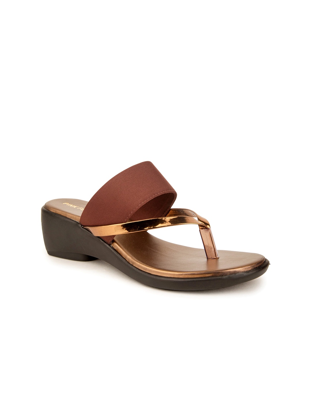 

Pink Fever Open Toe Wedges, Brown