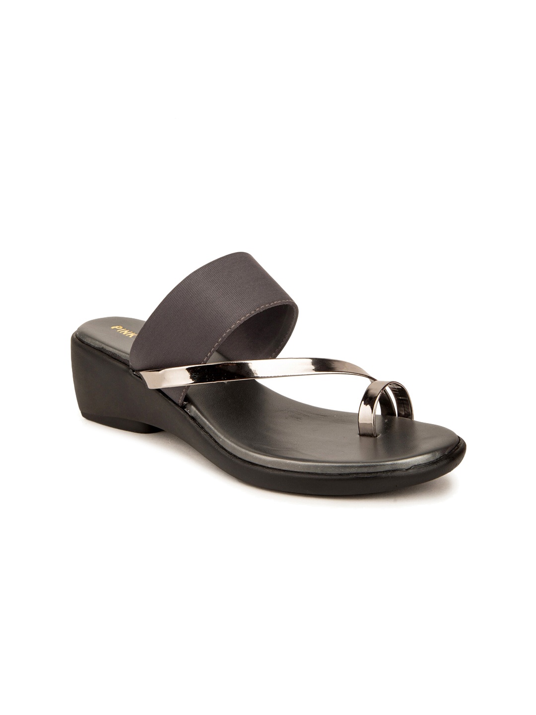 

Pink Fever Solid Comfort Heels, Grey