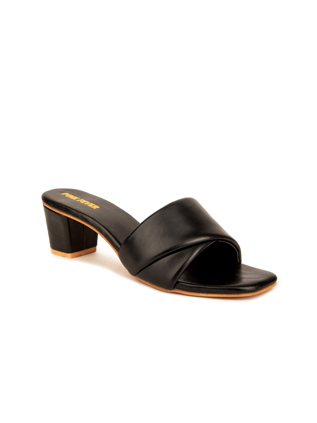 

Pink Fever Solid Block Heels, Black
