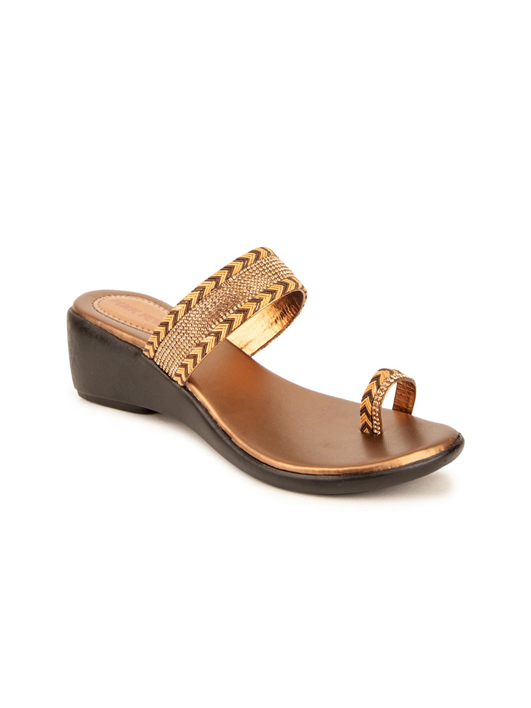 

Pink Fever Embellished Ethnic Wedge Heels, Copper