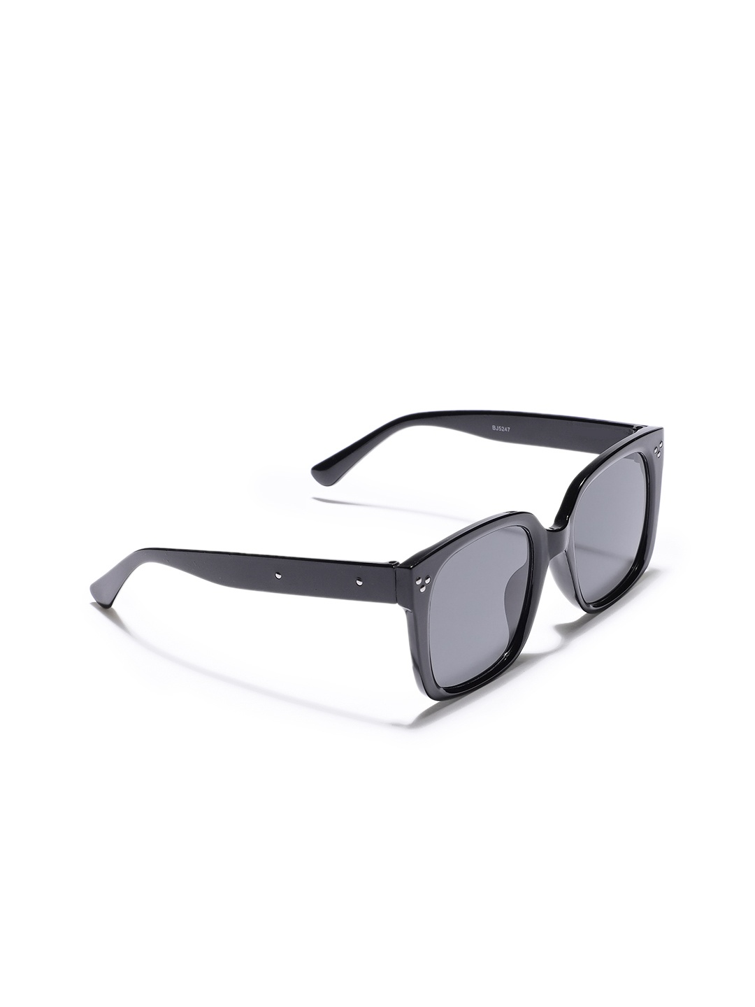 

DressBerry Unisex Black Lens & Black Rectangle Sunglasses with UV Protected Lens
