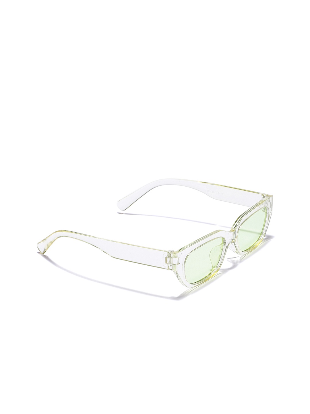 

DressBerry Unisex Green Lens & Silver-Toned Rectangle Sunglasses with UV Protected Lens, Transparent