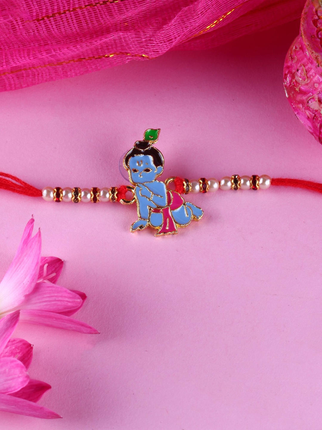 

Vighnaharta Set Of 2 Charm Detail Rakhi, Gold