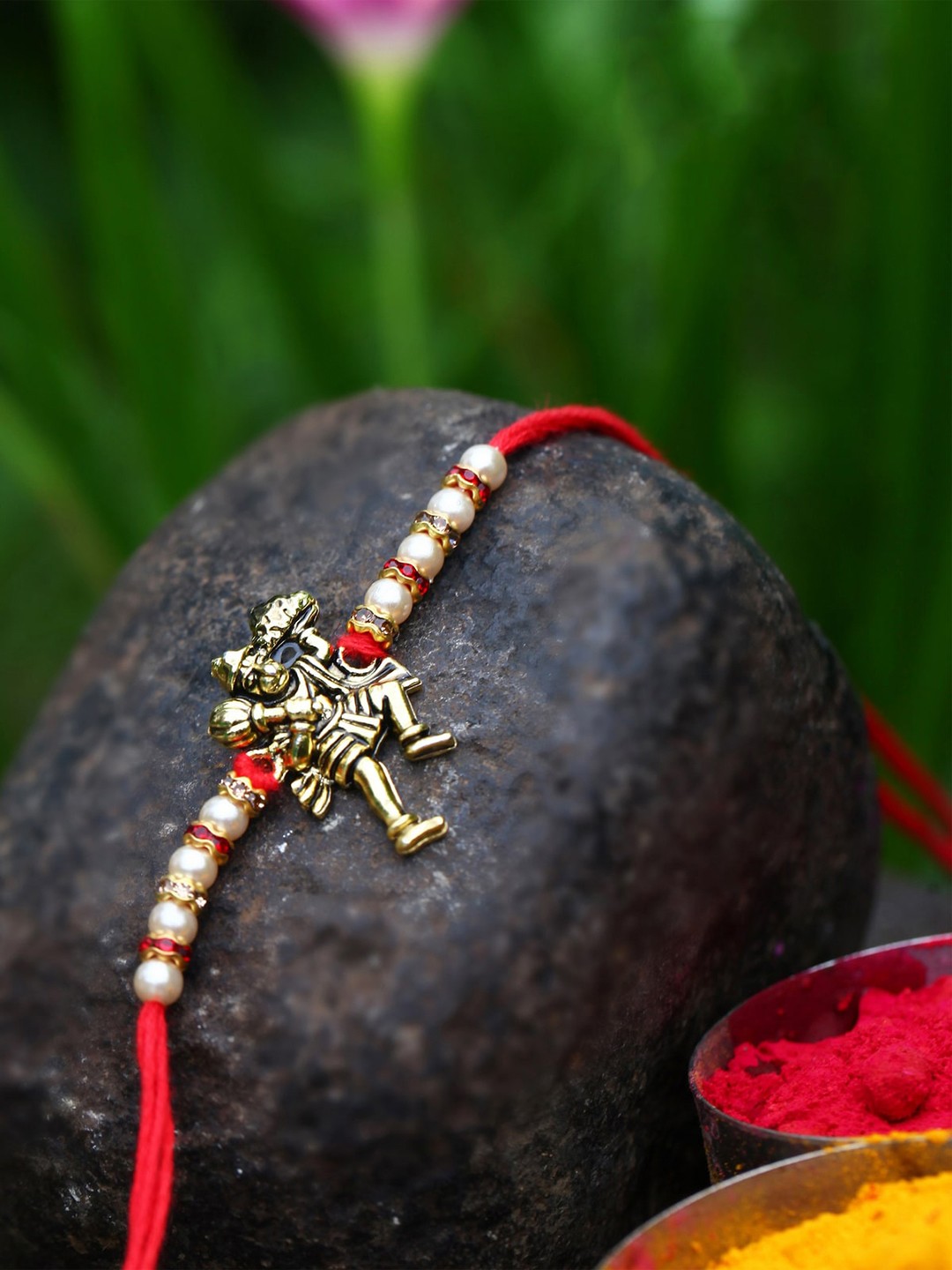 

Vighnaharta Set Of 2 Charm Detail Rakhi, Gold
