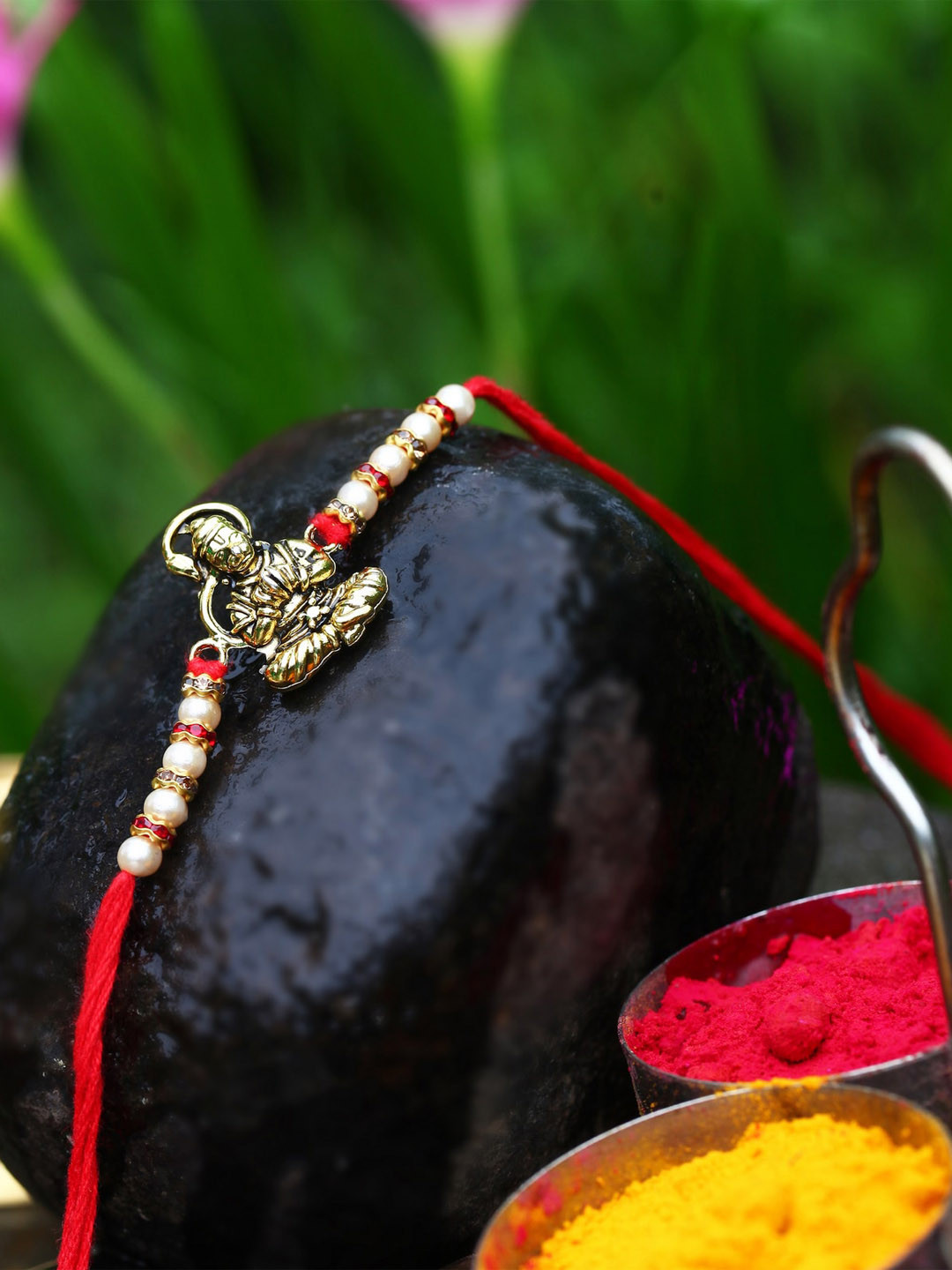 

Vighnaharta Set Of 2 Charm Detail Rakhi, Gold