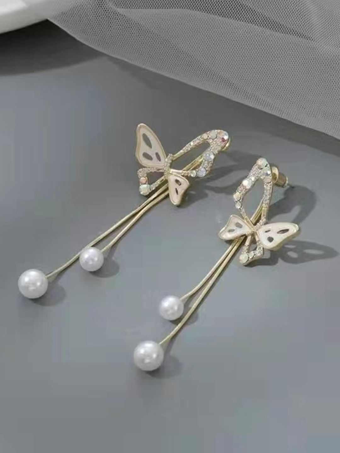 

VIEN Gold Plated Contemporary Drop Earrings