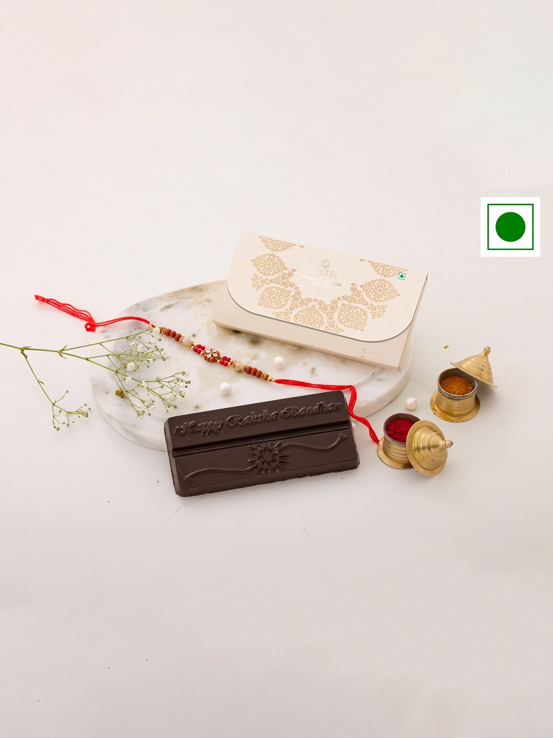

SMOOR Rakshabandhan Bar Pack of 2 with Rakhi, Gold