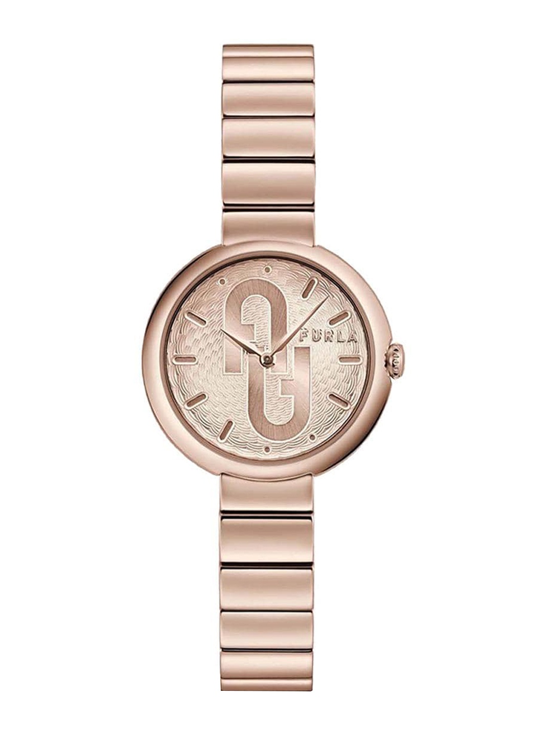 

Furla Women Textured Dial & Straps Analogue Watch WW00005010L3, Rose gold