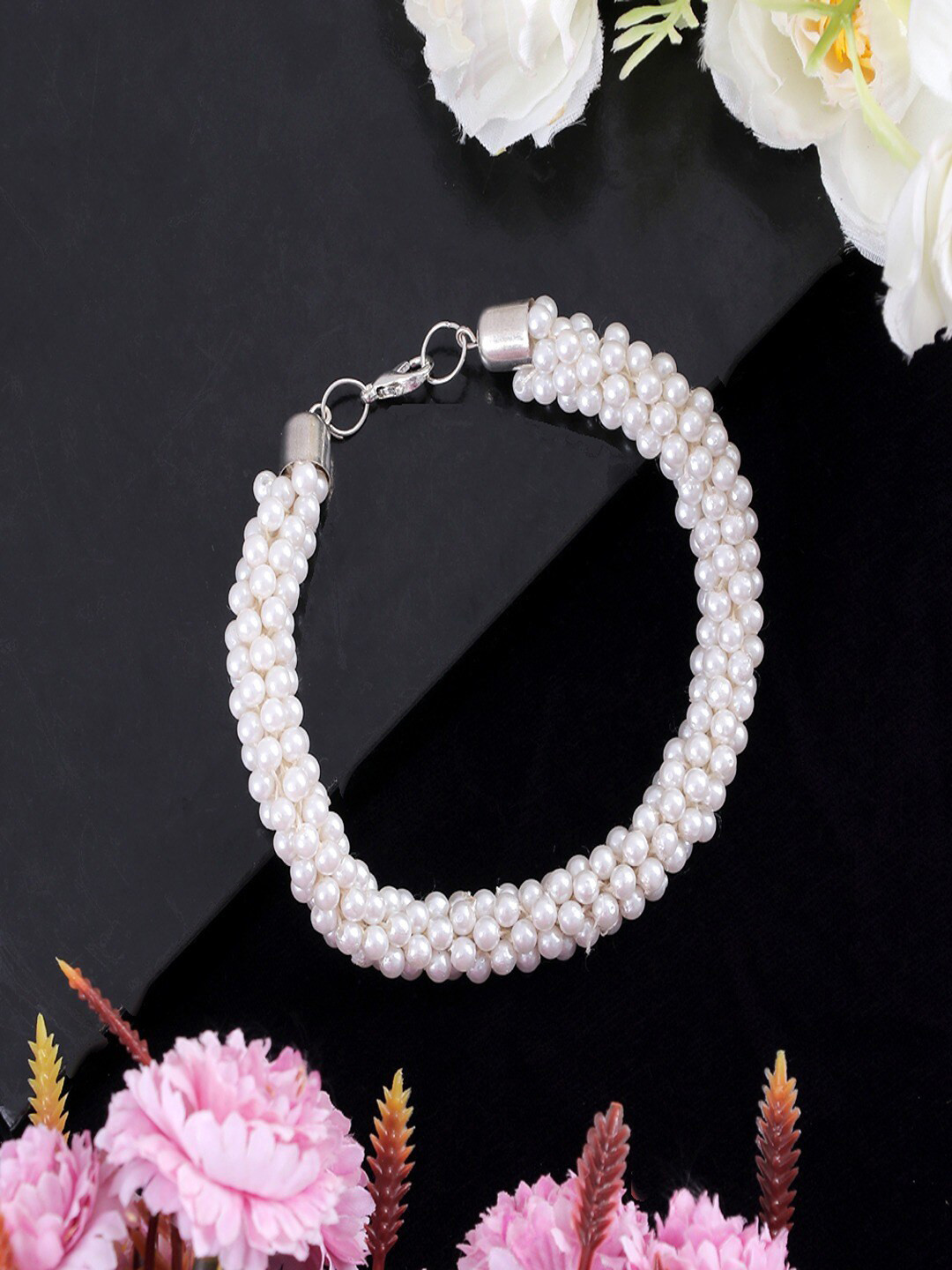

UNIVERSITY TRENDZ Silver-Plated Pearls Wraparound Bracelet