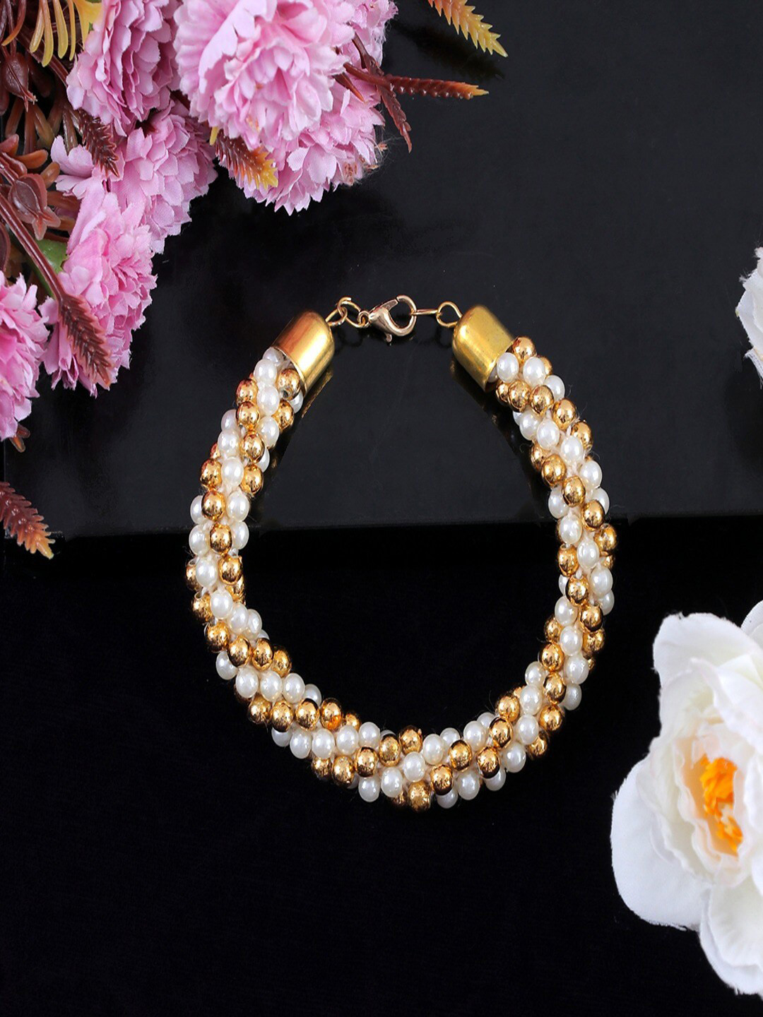 

UNIVERSITY TRENDZ Silver-Plated Pearls Wraparound Bracelet, Gold