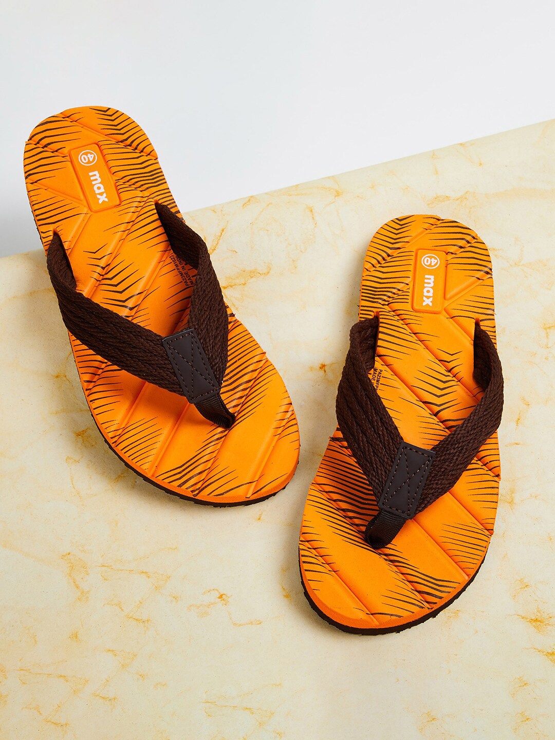 

max Men Printed Thong Flip-Flops, Orange