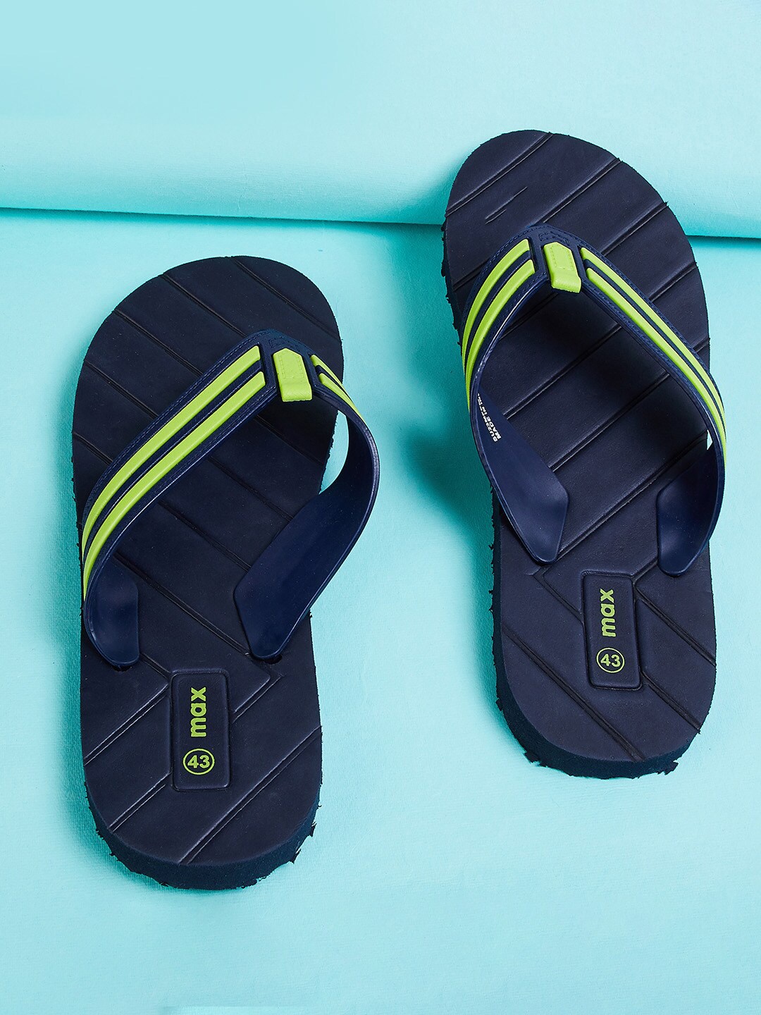 

max Men Striped Thong Flip-Flops, Green