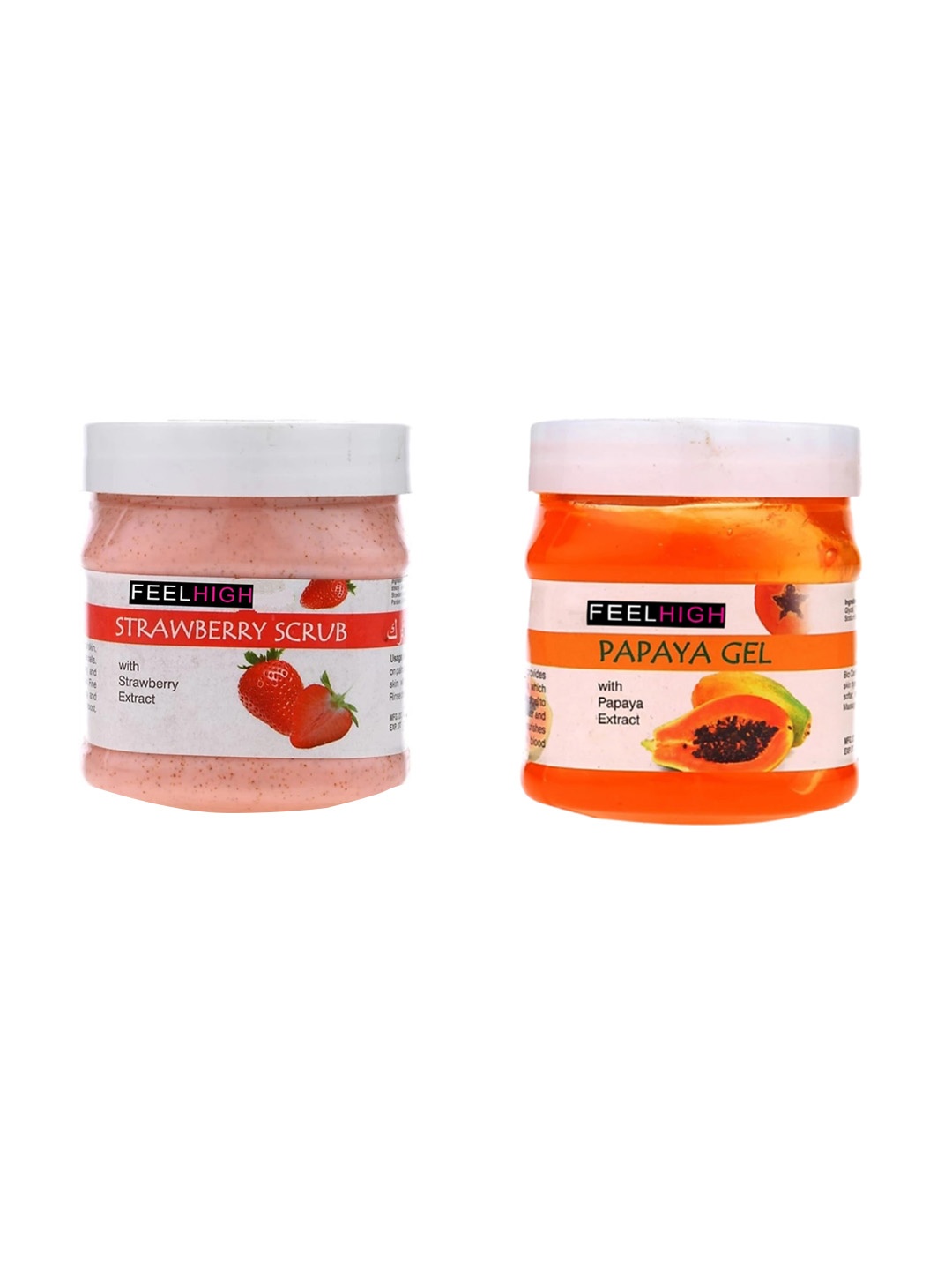

FEELHIGH Strawberry Scrub & Papaya Gel 500ml each, Multi
