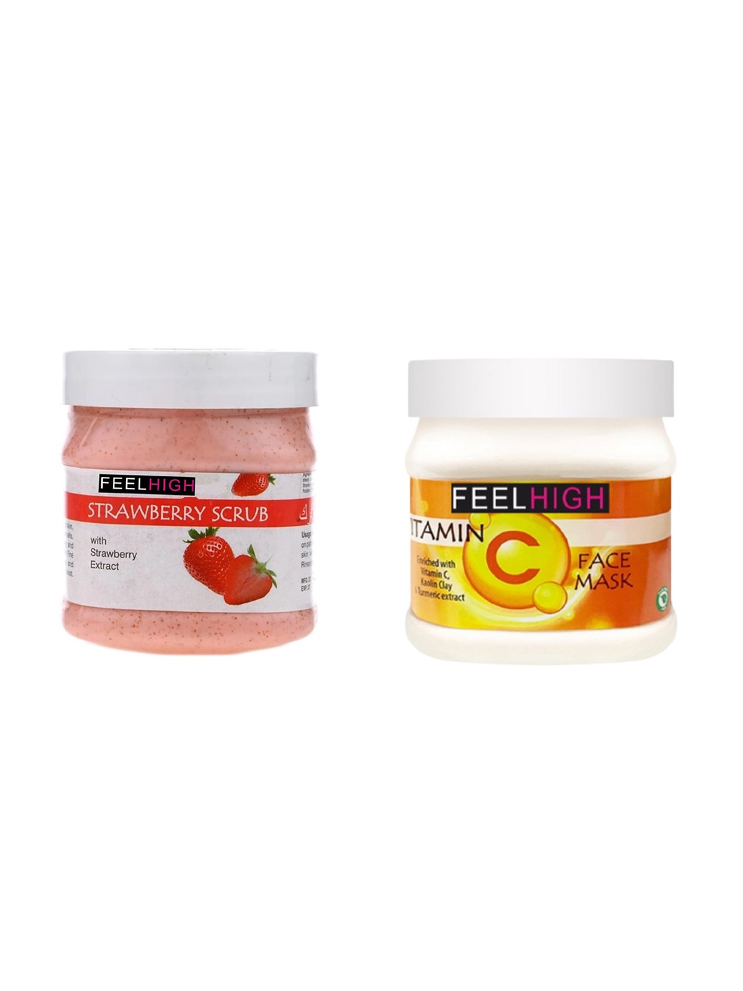 

FEELHIGH Strawberry Scrub And Vitamin C Face Mask 500ml each, Multi