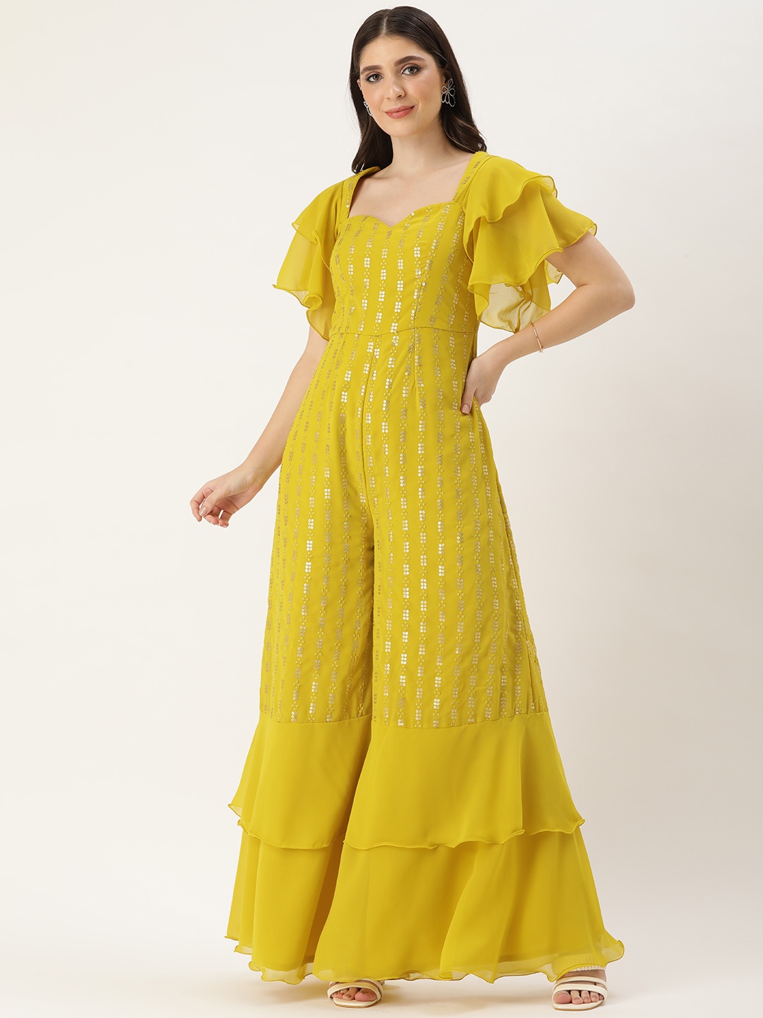 

Ethnovog Embellished Basic Jumpsuit, Mustard