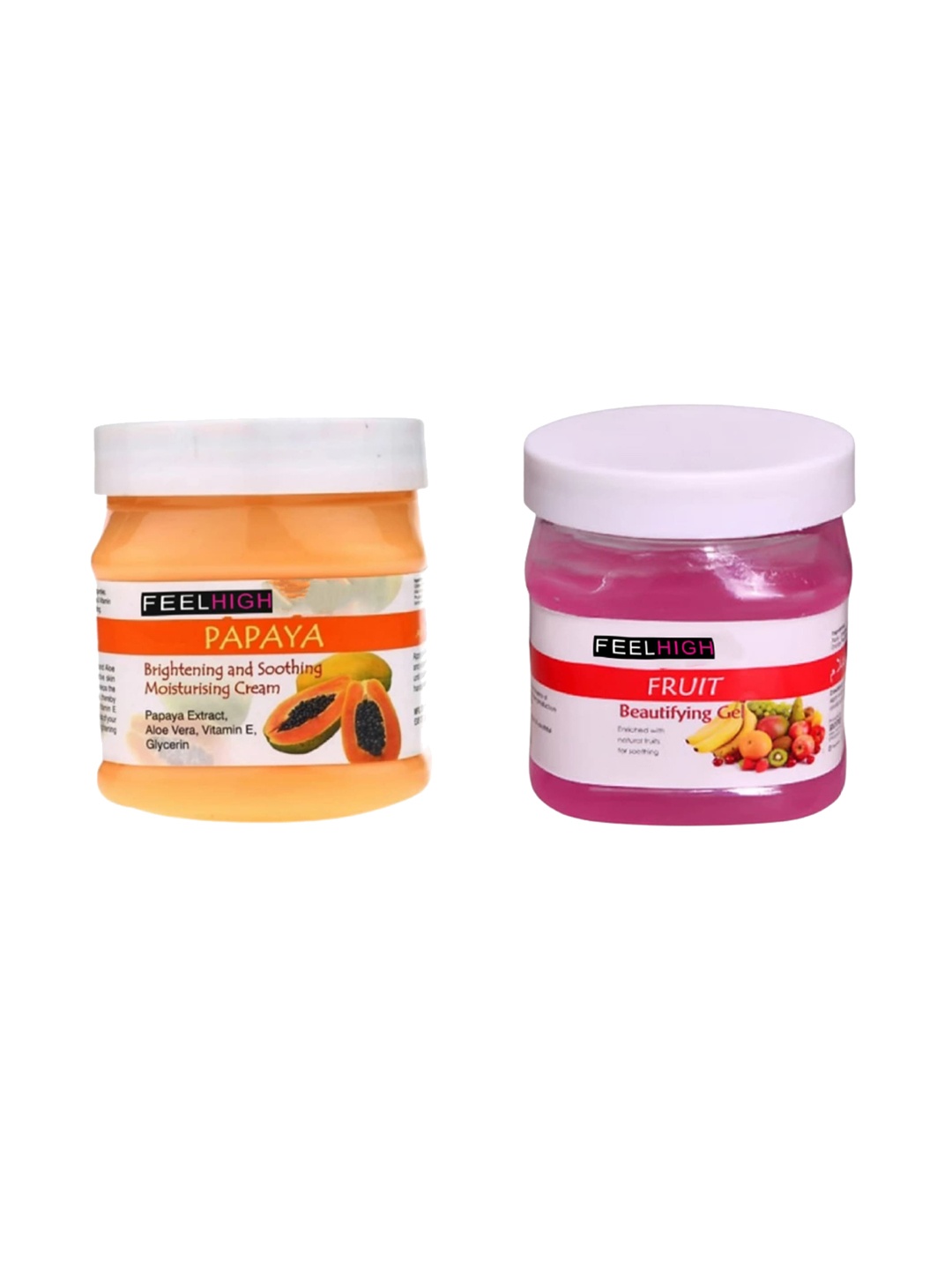 

FEELHIGH Papaya Cream And Fruit Gel 500ml each, Multi