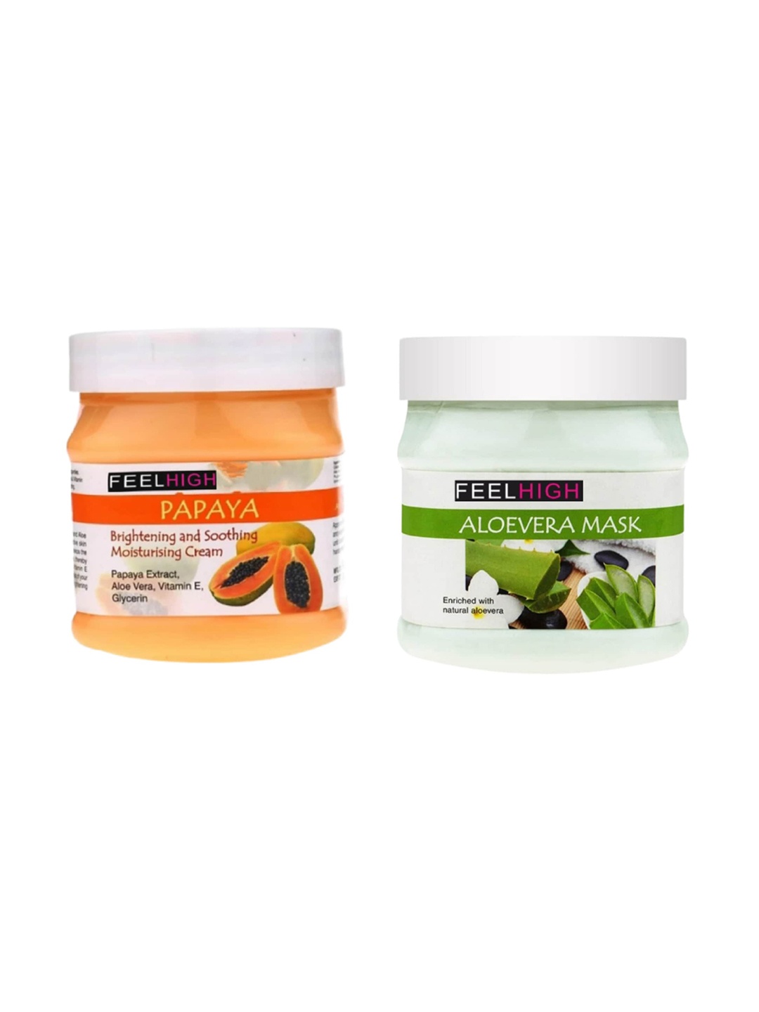 FEELHIGH Papaya Cream & Aloe Vera Face Mask 1000gm, Multi
