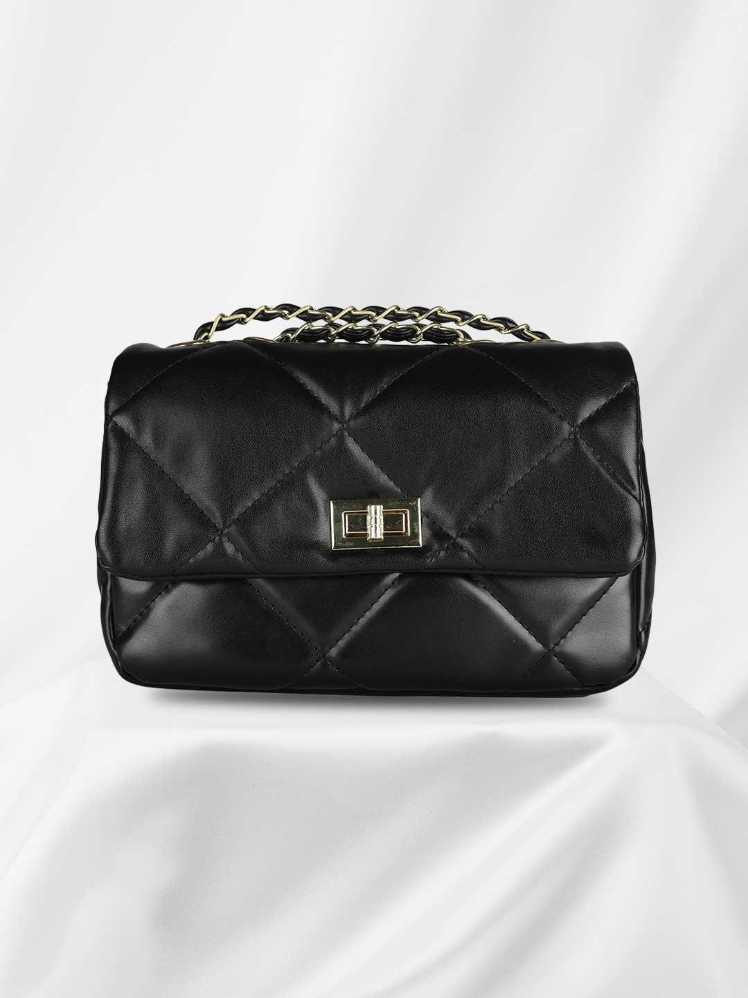 

MINI WESST Structured Sling Bag With Quilted, Black