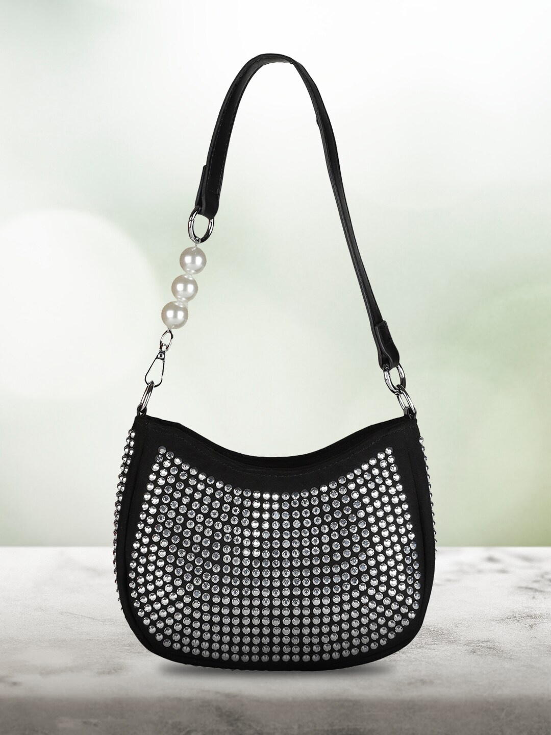 

MINI WESST Embellished Structured Sling Bag, Silver